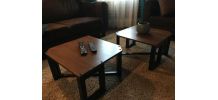 2 petites tables basses style atelier industriel