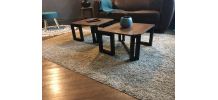 2 petites tables basses style atelier industriel