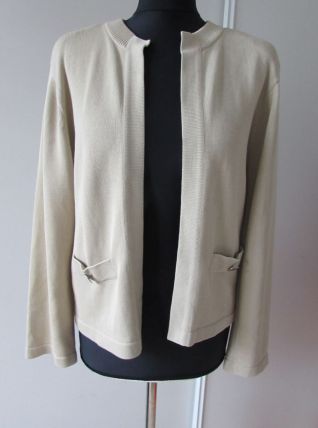 Jolie veste beige Chanel 100 % coton, Made in Scotland; 