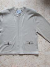 Jolie veste beige Chanel 100 % coton, Made in Scotland; 
