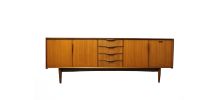 Longue Enfilade vintage scandinave en teck 1950's - 2m40