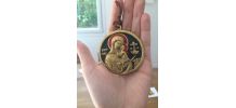 Médaille en bronze vierge à l'enfant