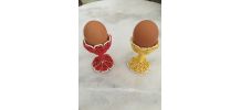 2 coquetiers scoubidou rouges