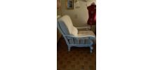 Fauteuil en noyer shabby chic