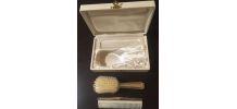 Coffret naissance brosse et peigne métal argenté 