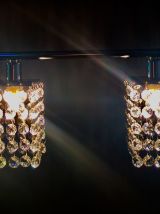 Suspension contemporaine pampilles cristal 