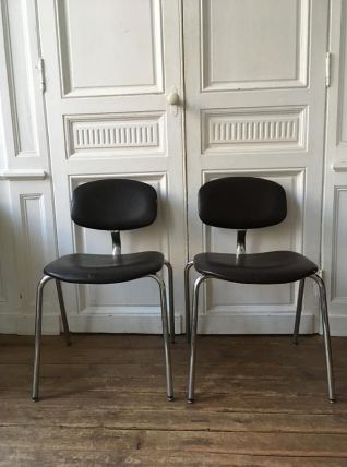 Lot de 2 Chaises vintage années 60,70