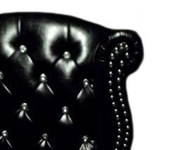 Fauteuil Chesterfield Vintage aspect Cuir noir