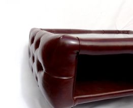 Table Basse Chesterfield Vintage aspect Cuir marron