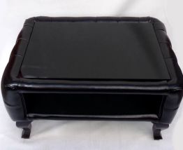 Table Basse Chesterfield Vintage aspect Cuir noir