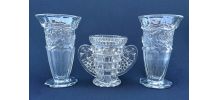 Trois vases Art Deco en verre moulé - VMC Reims
