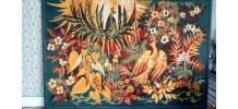 Tapisserie ancienne les oiseaux de Paradis