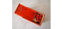 Pions d'échecs et boîte en bois