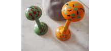 Lot de 2 porte-chapeau en bois peint
