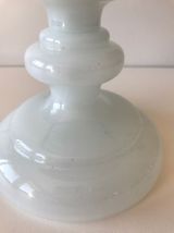 Lampe art déco verre opaline blanche