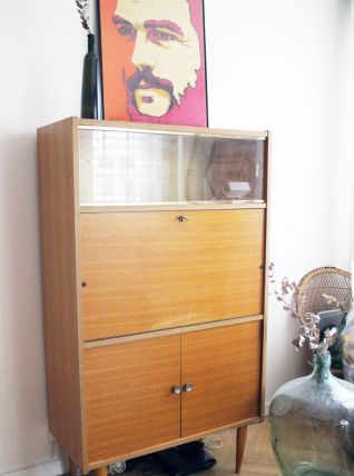 Secrétaire vintage style scandinave 60's pieds compas