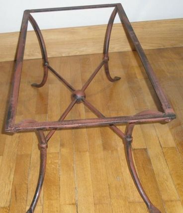 Table basse verre et fer forgé