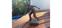 Jolie statuette d'un joueur de pétanque en laiton  made in F