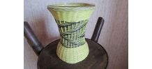 Vase verre tressé de scoubidou, année 50