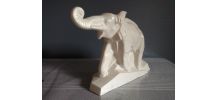 statue éléphant en céramique craquelée signée Lejan