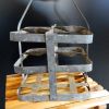 CASIER ZINC ET BOIS POUR  4 BOUTEILLES
