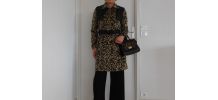 Manteau trench vintage léopard