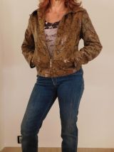 Blouson en cuir python 