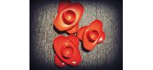 vintage coquetiers plastique orange empilables design RDA