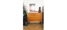 Large Commode vintage scandinave pieds compas années 60