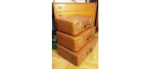 Lot de 3 valises vintage marron