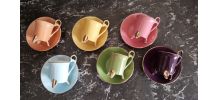6 tasses à café et soucoupes