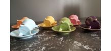 6 tasses à café et soucoupes