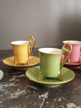6 tasses à café et soucoupes