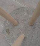 Tabouret ciment motif feuille