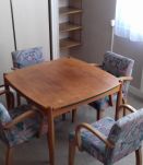 Table de bridge et ses 4 fauteuils, année 60