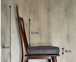 Chaises entièrement rénovées bois et velours: 6 disponibles