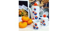 Service à Café, sucrier et pot à lait porcelaine Bavaria Pop