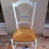 Chaise cérusée bleue
