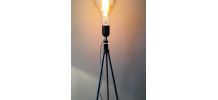 lampadaire s/anc. trépied photo métal_ampoule globe