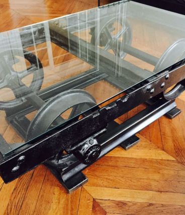 Table basse wagonnet de mine