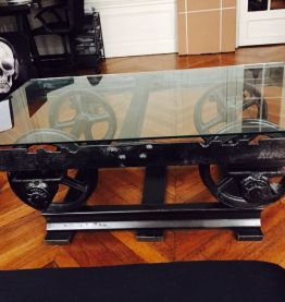 Table basse wagonnet de mine