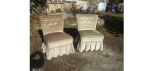 Rare paire de fauteuils vintage en velours