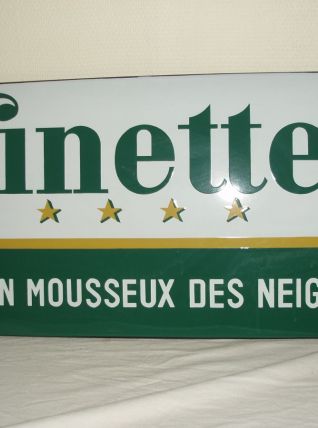 Ancienne plaque émaillée Finette sur le Vin