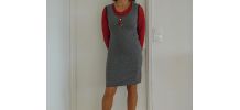 Robe droite chasuble pied de poule