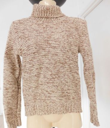 Pull vintage maille beige