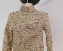 Pull vintage maille beige