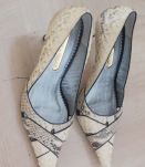 Escarpins en python beige