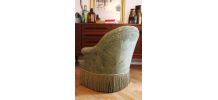 RARE - Fauteuil crapaud vintage fin 19ème siècle