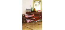 RARE - Fauteuil vintage Wassily B3 cuir marron Marcel Breuer
