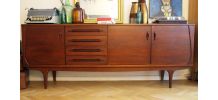 Longue Enfilade vintage pieds compas 1950/60 bois massif